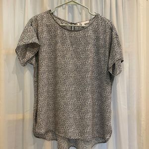 DR2 Animal Print Leopard Black and White Blouse